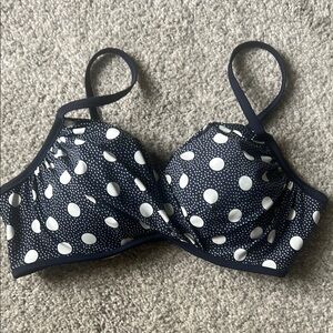 Boden Navy Polka Dot Bikini Top